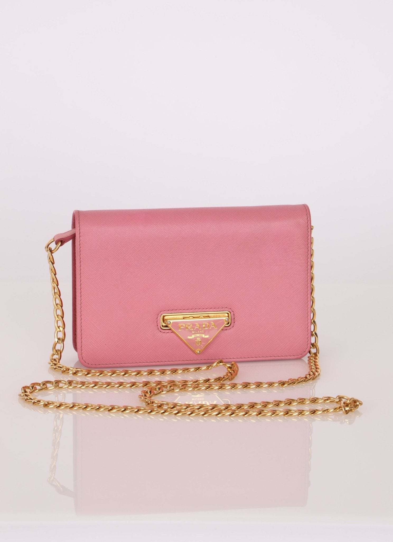 Prada Saffiano Wallet on Chain - FashioNica