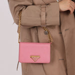 Prada Saffiano Wallet on Chain - FashioNica