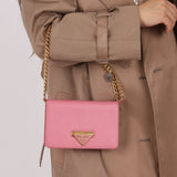 Prada Saffiano Wallet on Chain - FashioNica