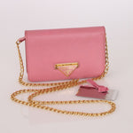 Prada Saffiano Wallet on Chain - FashioNica
