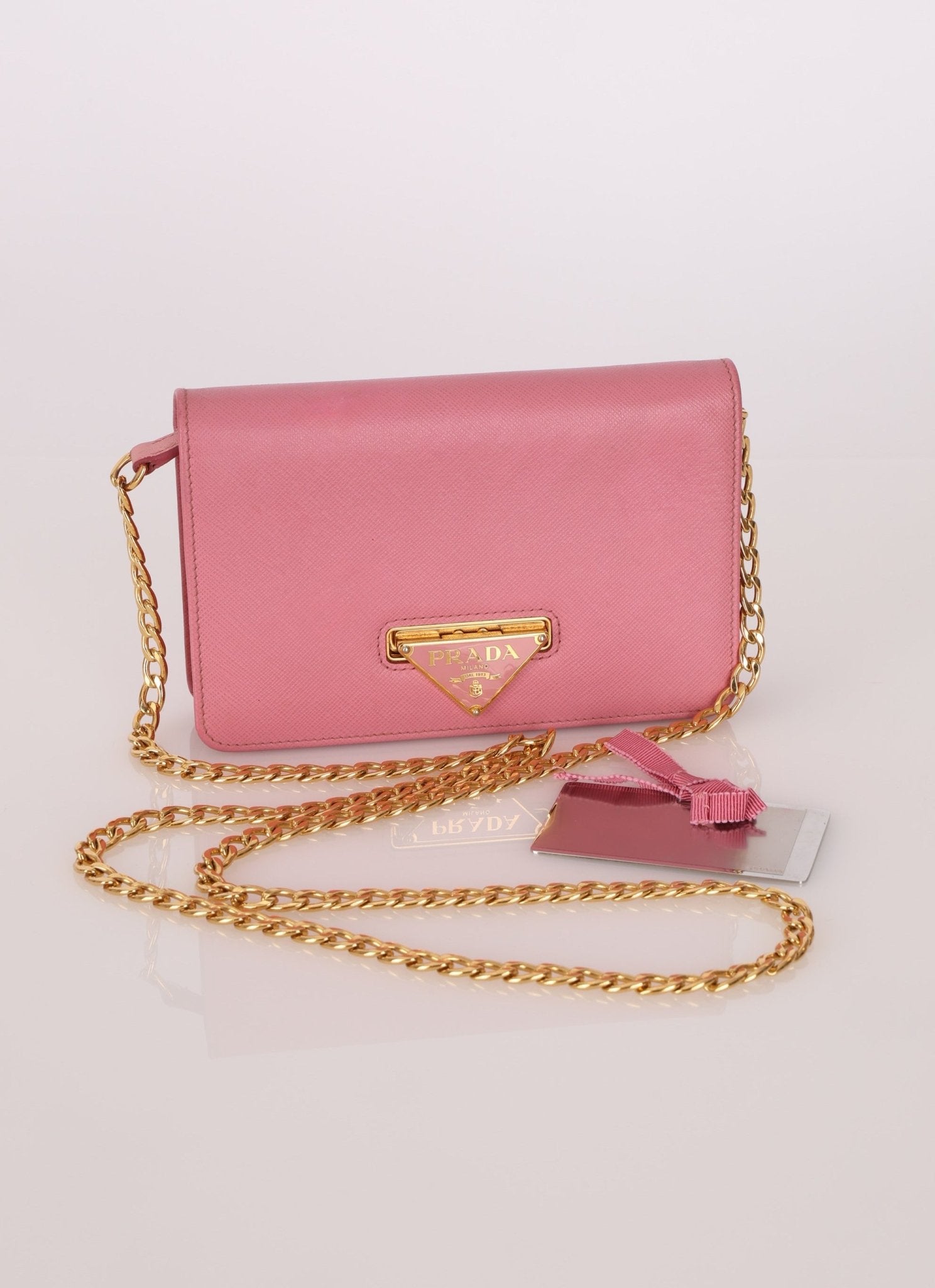 Prada Saffiano Wallet on Chain - FashioNica