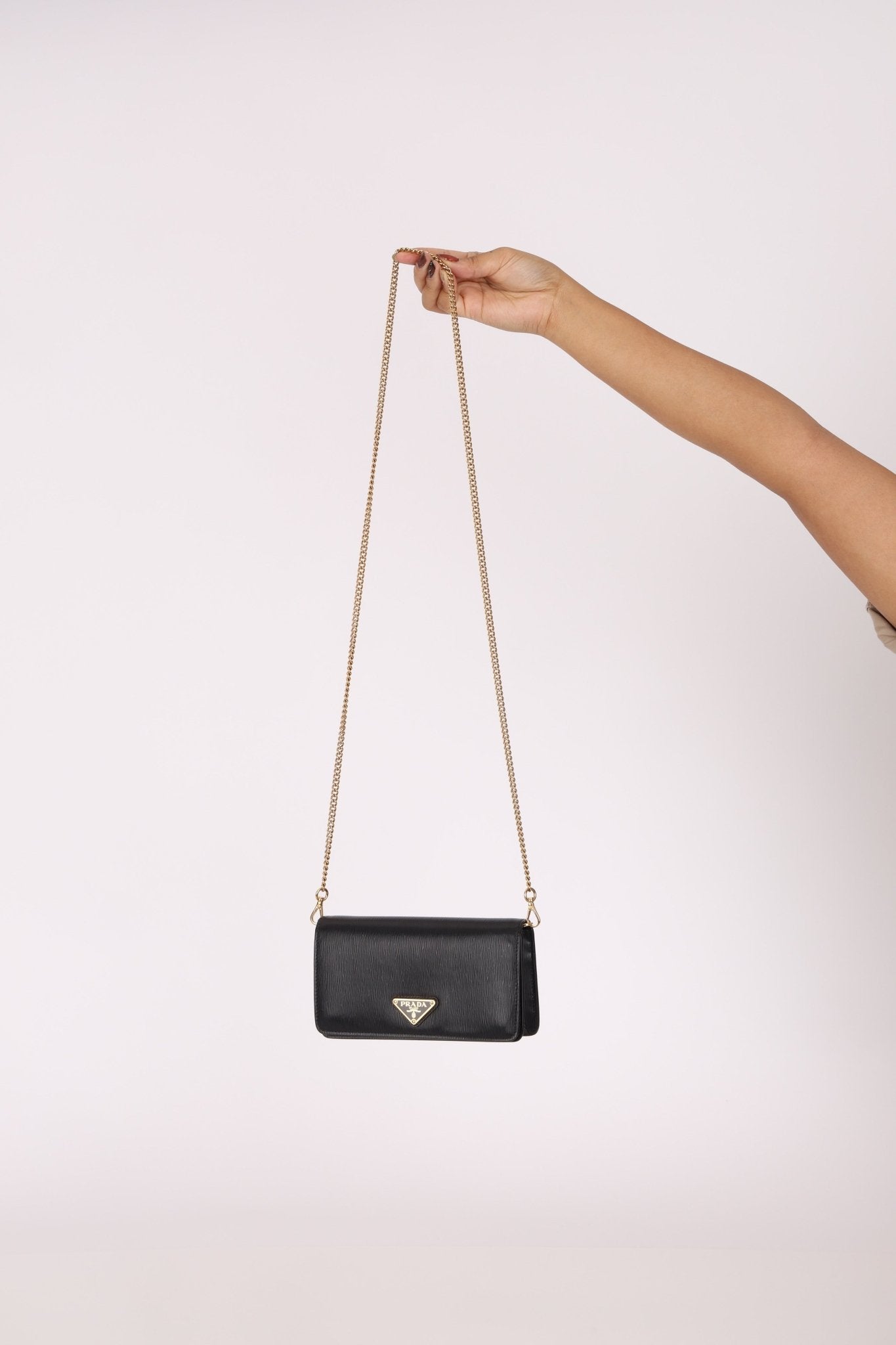 Prada Saffiano Wallet on Chain - FashioNica