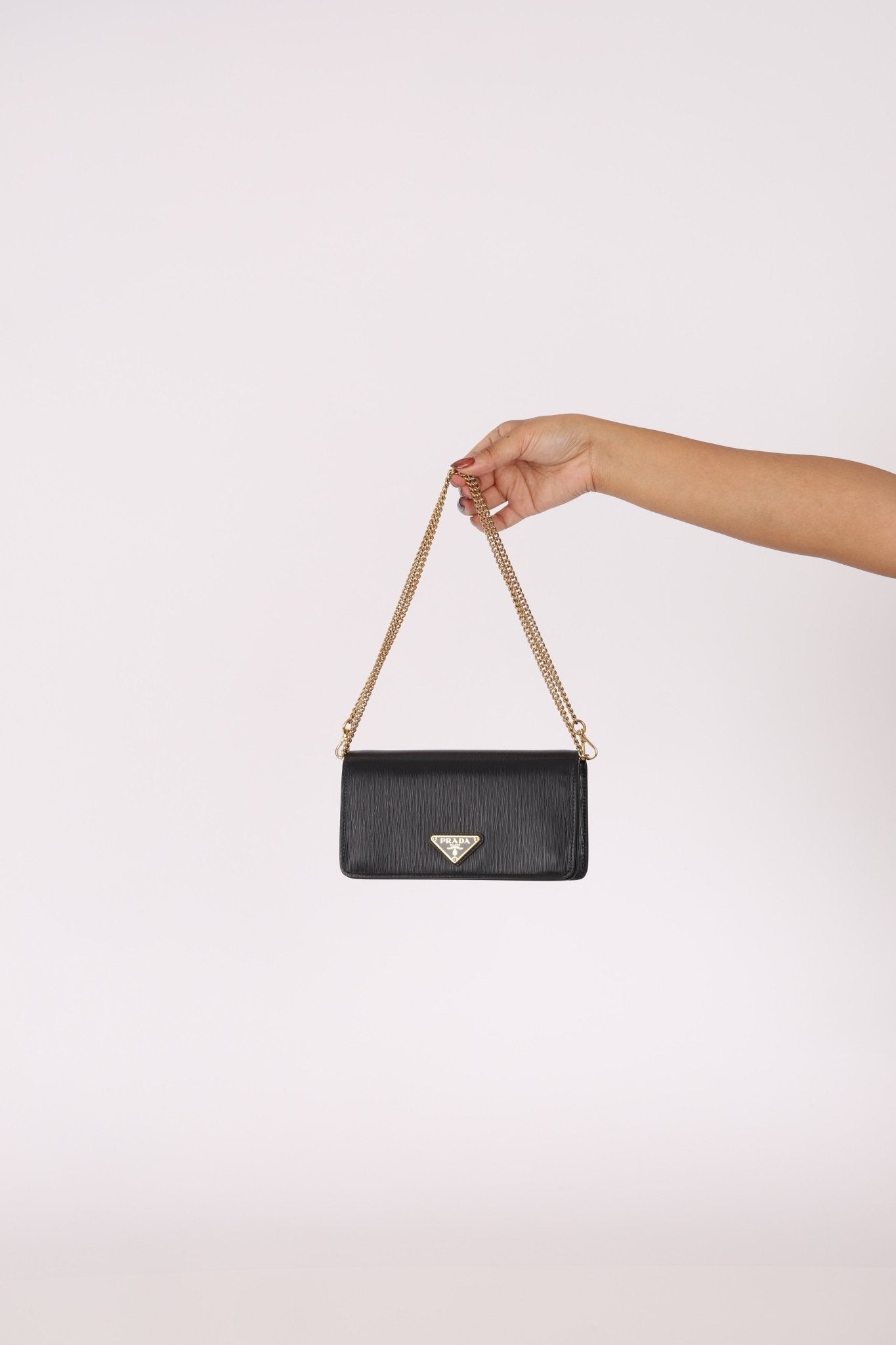 Prada Saffiano Wallet on Chain - FashioNica