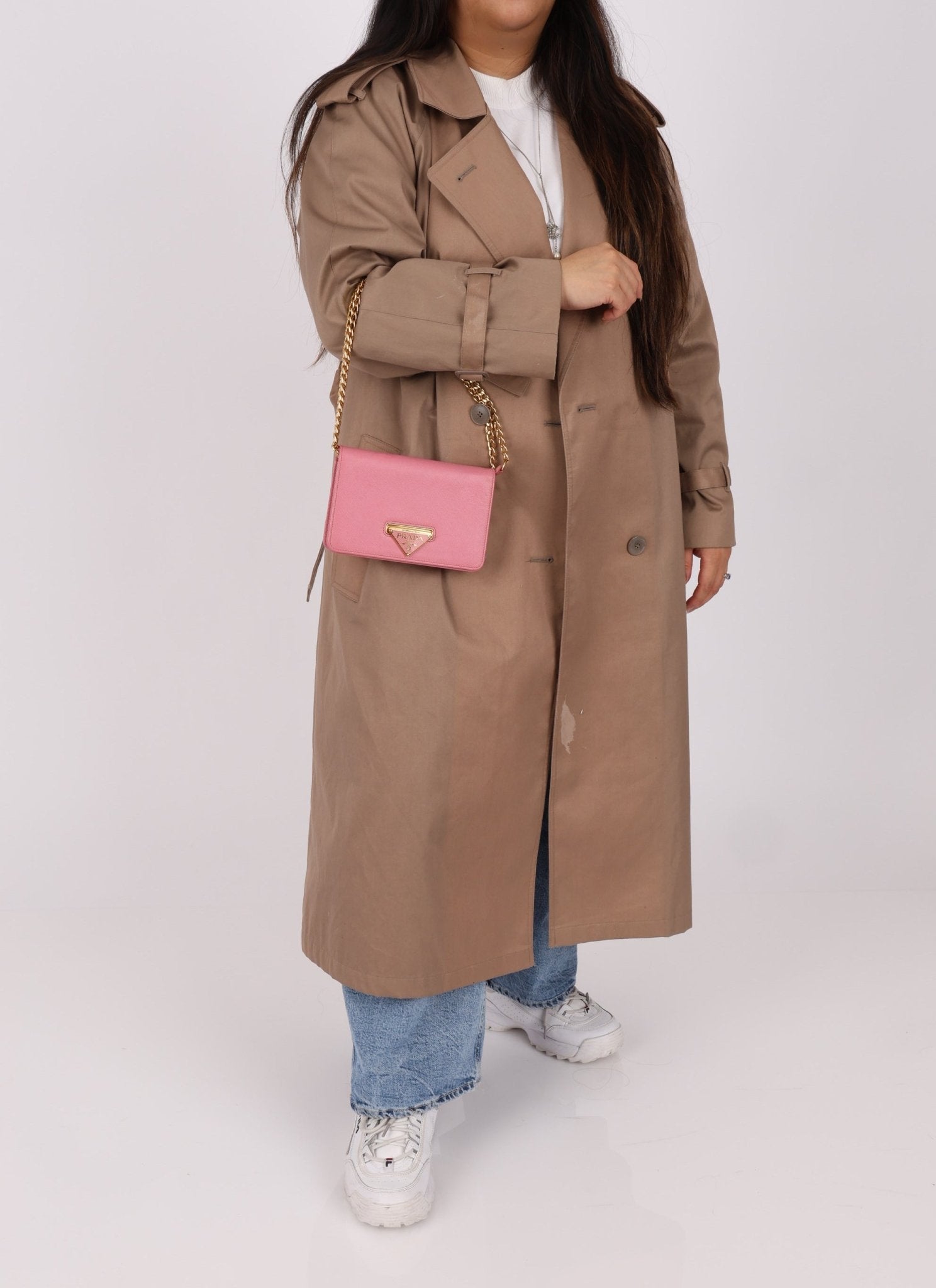 Prada Saffiano Wallet on Chain - FashioNica