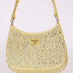 Prada Satin Crystal Embellished Cleo Shoulder Bag - FashioNica