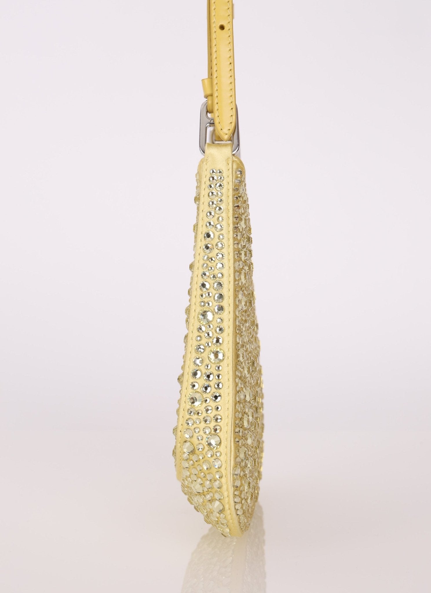 Prada Satin Crystal Embellished Cleo Shoulder Bag - FashioNica