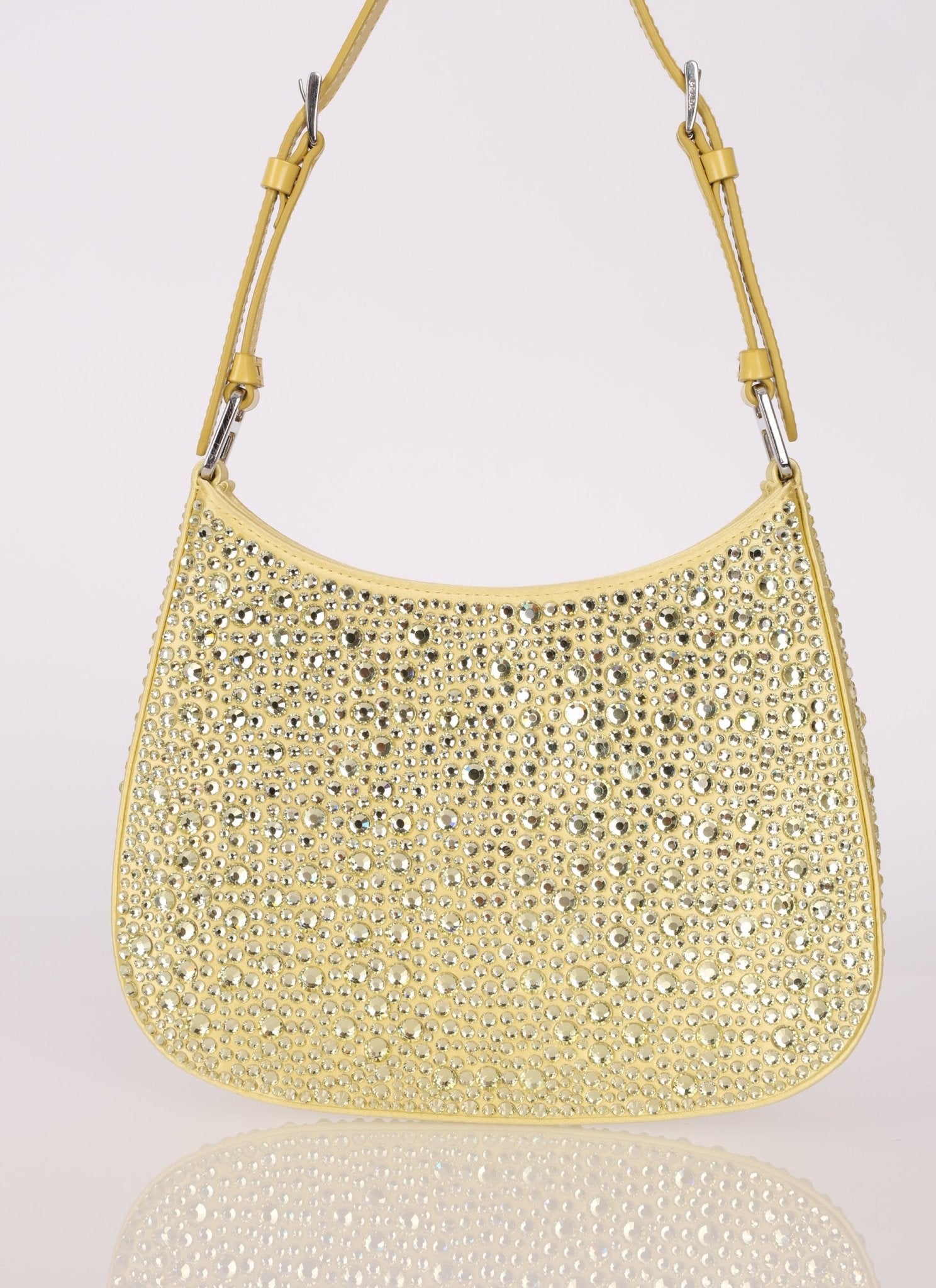 Prada Satin Crystal Embellished Cleo Shoulder Bag - FashioNica