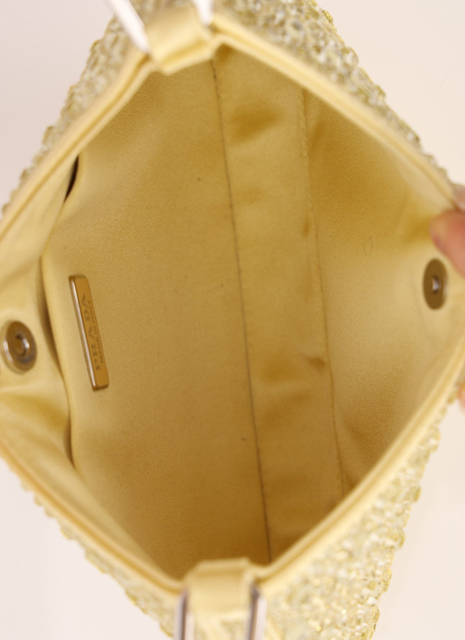 Prada Satin Crystal Embellished Cleo Shoulder Bag - FashioNica