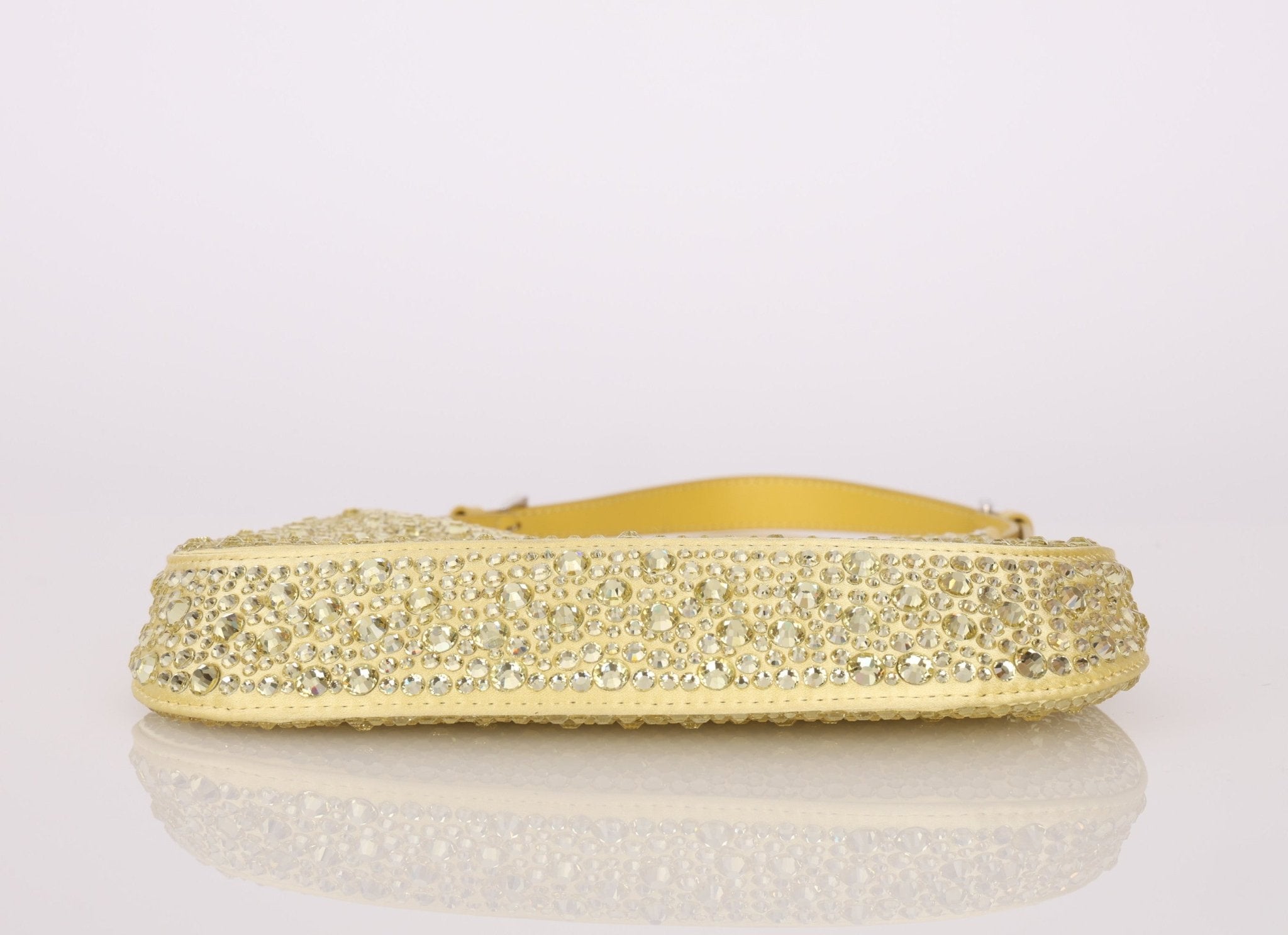 Prada Satin Crystal Embellished Cleo Shoulder Bag - FashioNica