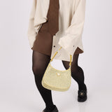 Prada Satin Crystal Embellished Cleo Shoulder Bag - FashioNica