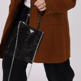 Prada Satin Crystal Embellished Mini Tote - FashioNica