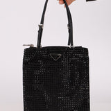 Prada Satin Crystal Embellished Mini Tote - FashioNica