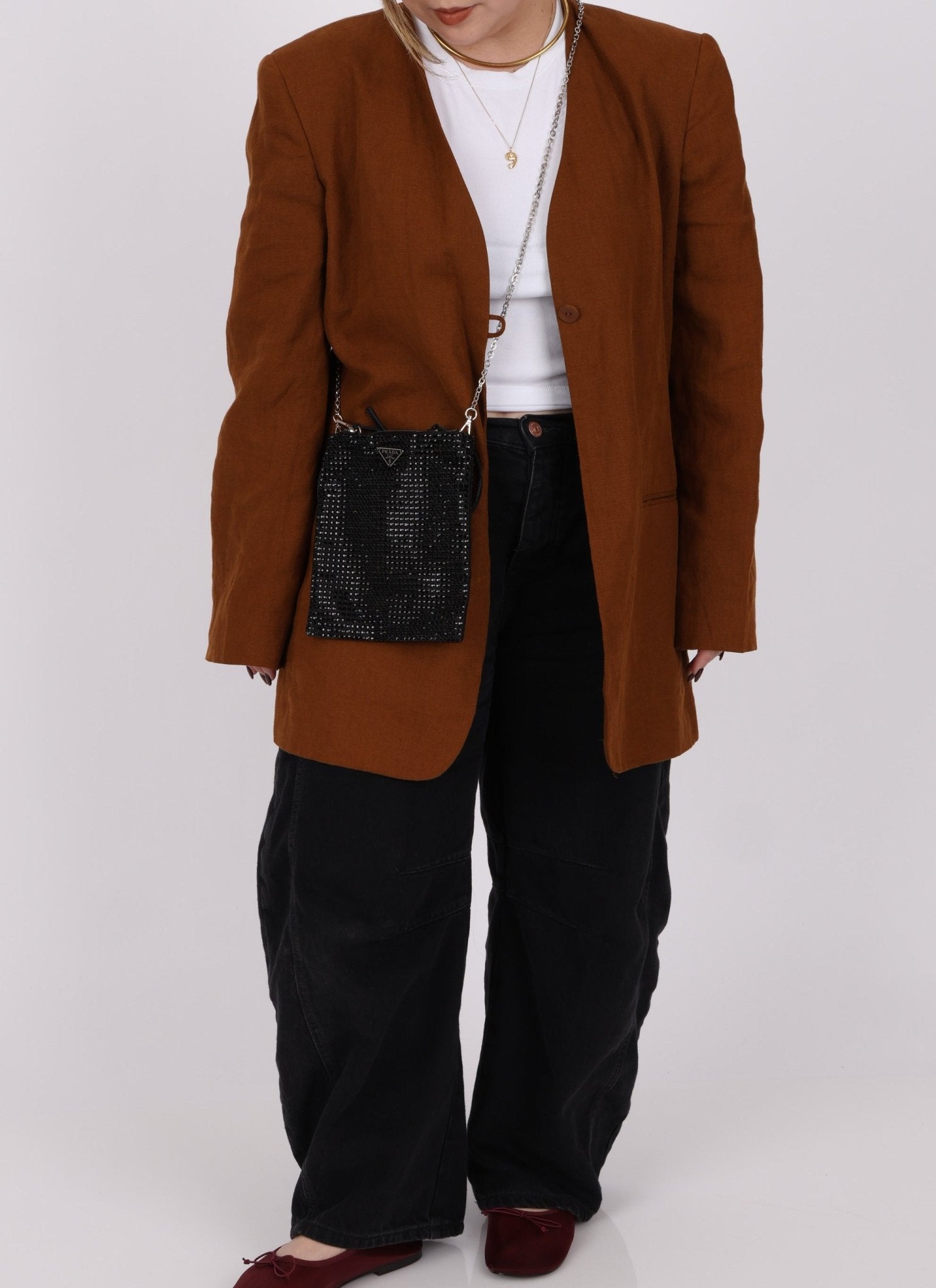 Prada Satin Crystal Embellished Mini Tote - FashioNica