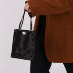 Prada Satin Crystal Embellished Mini Tote - FashioNica
