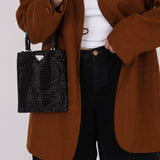 Prada Satin Crystal Embellished Mini Tote - FashioNica
