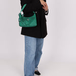Prada Satin Crystal Mini Re - Edition 2000 Bag in Green Mango - FashioNica