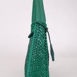 Prada Satin Crystal Mini Re - Edition 2000 Bag in Green Mango - FashioNica