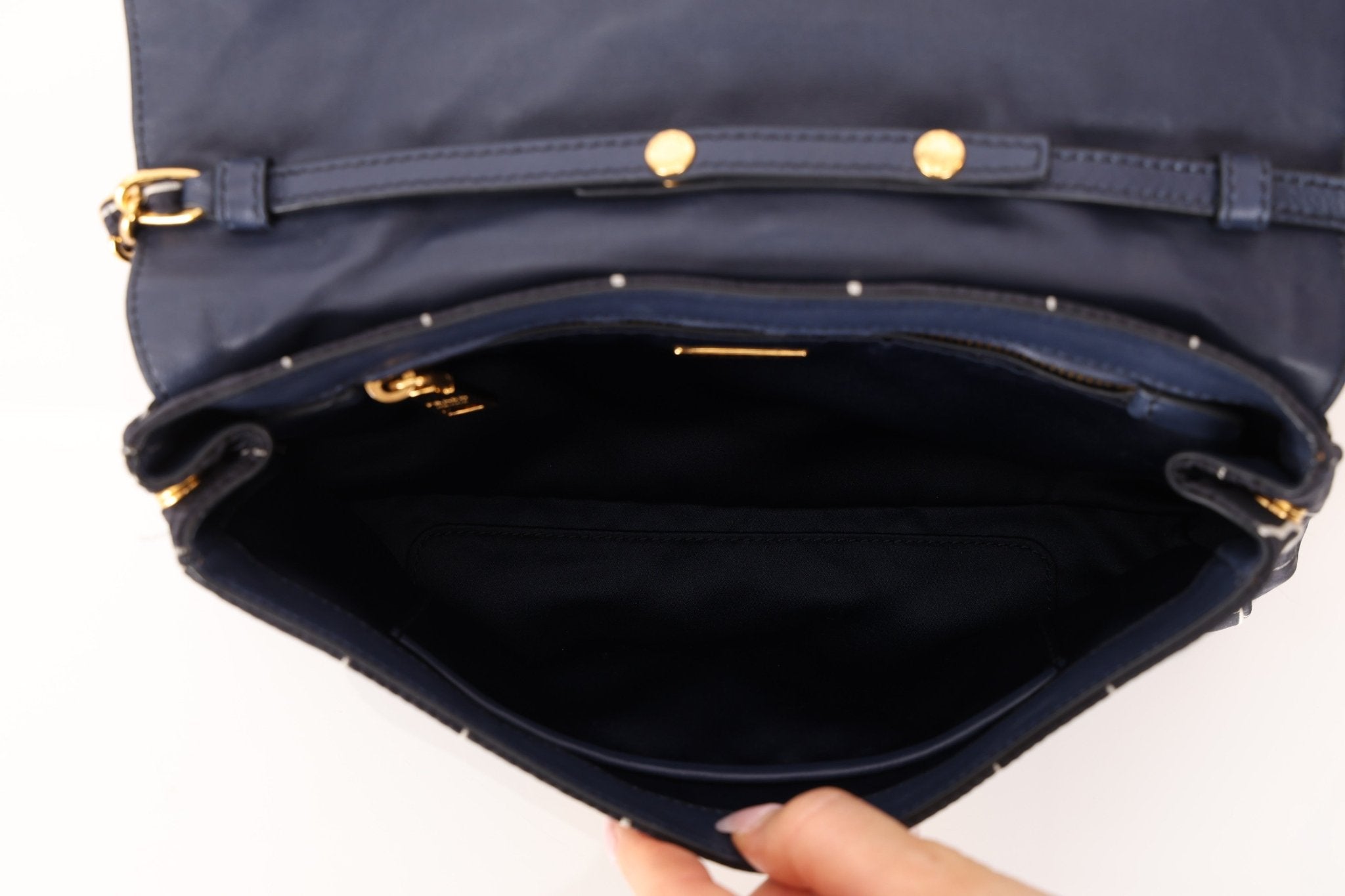 Prada Satin Windowpane Chain Shoulder Bag - FashioNica