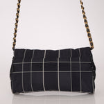 Prada Satin Windowpane Chain Shoulder Bag - FashioNica