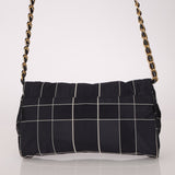 Prada Satin Windowpane Chain Shoulder Bag - FashioNica