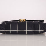 Prada Satin Windowpane Chain Shoulder Bag - FashioNica