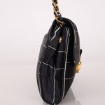 Prada Satin Windowpane Chain Shoulder Bag - FashioNica