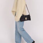 Prada Satin Windowpane Chain Shoulder Bag - FashioNica