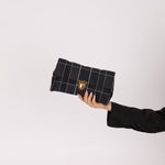 Prada Satin Windowpane Chain Shoulder Bag - FashioNica