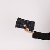 Prada Satin Windowpane Chain Shoulder Bag - FashioNica