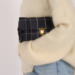 Prada Satin Windowpane Chain Shoulder Bag - FashioNica