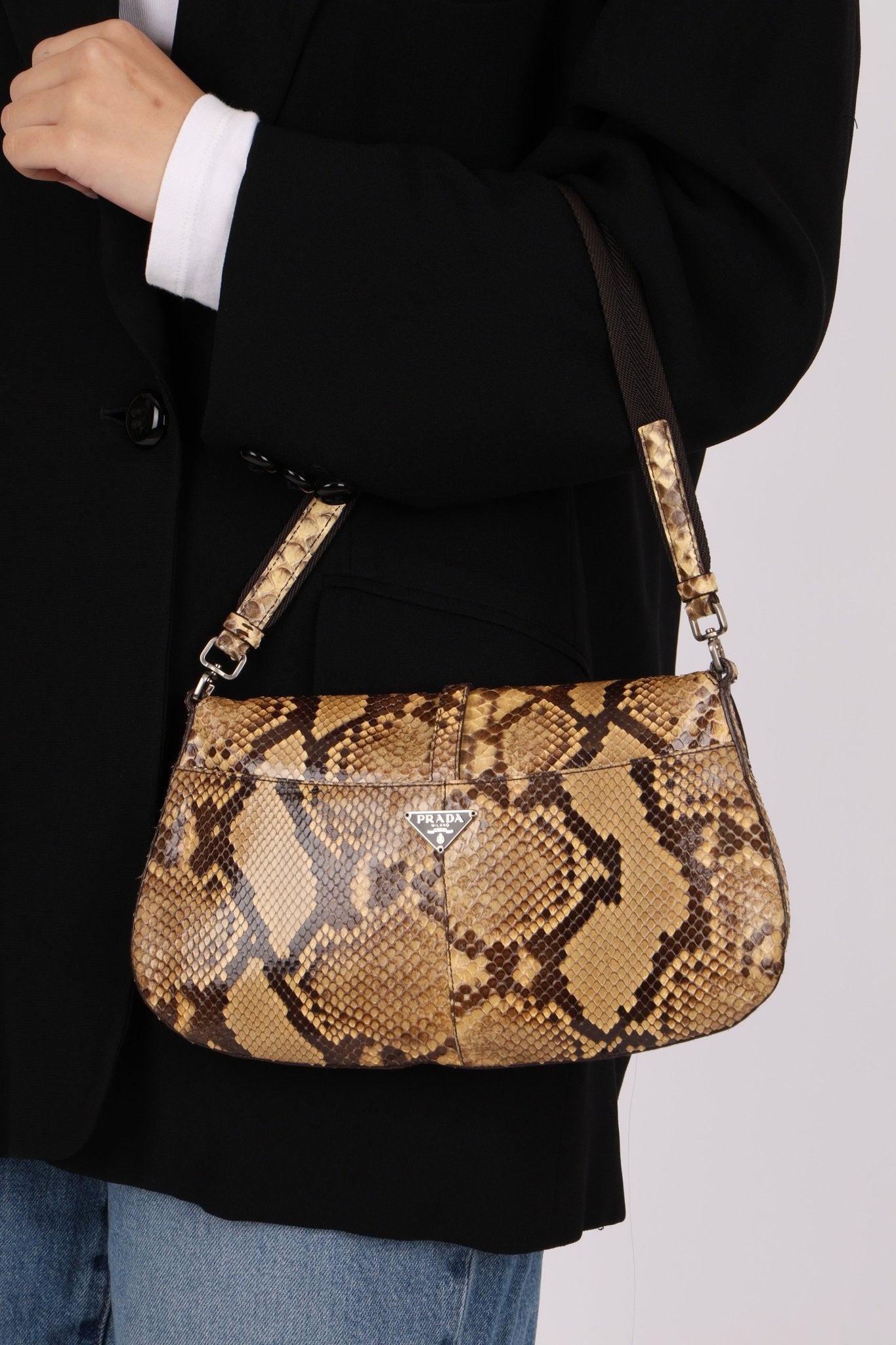 Prada Snakeskin Cleo Pochette - FashioNica