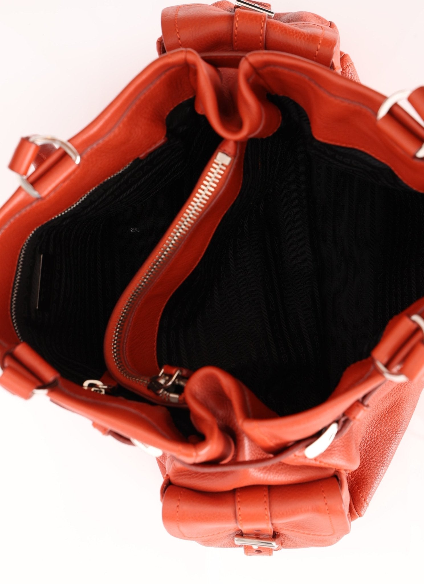 Prada Vitello Calfskin Daino Pocket Tote - FashioNica