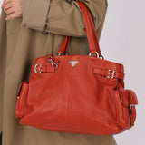 Prada Vitello Calfskin Daino Pocket Tote - FashioNica