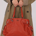 Prada Vitello Calfskin Daino Pocket Tote - FashioNica