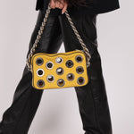 Prada Vitello Lemon Daino Grommet Chain Bag - FashioNica