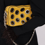 Prada Vitello Lemon Daino Grommet Chain Bag - FashioNica