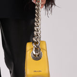 Prada Vitello Lemon Daino Grommet Chain Bag - FashioNica