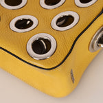 Prada Vitello Lemon Daino Grommet Chain Bag - FashioNica