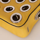 Prada Vitello Lemon Daino Grommet Chain Bag - FashioNica