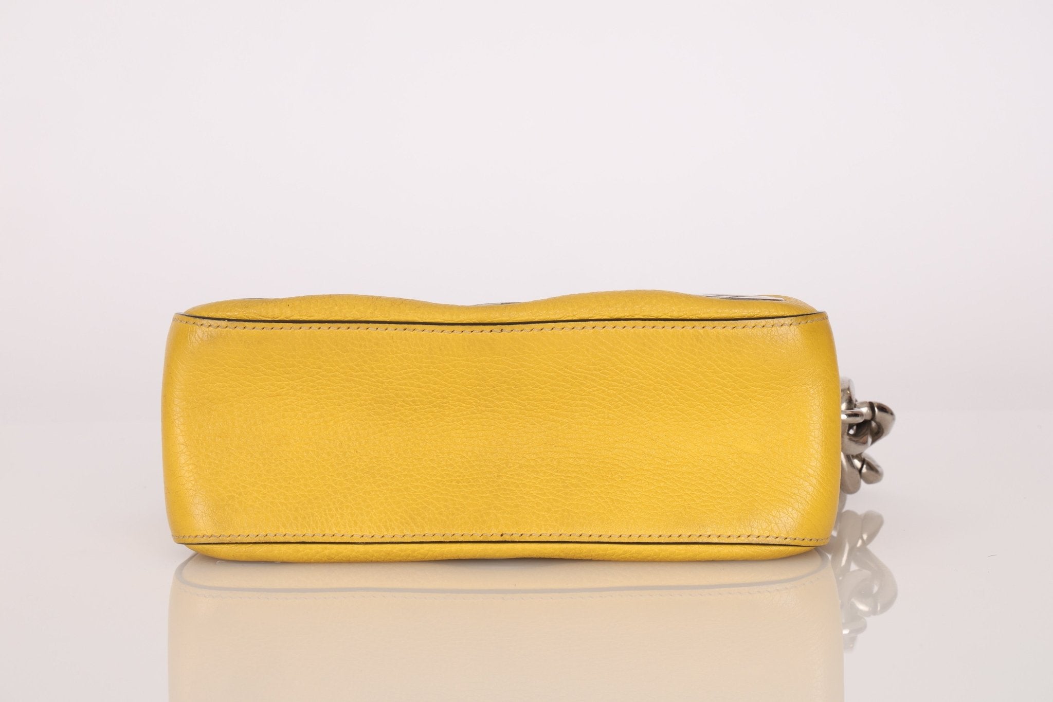 Prada Vitello Lemon Daino Grommet Chain Bag - FashioNica