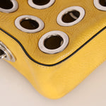 Prada Vitello Lemon Daino Grommet Chain Bag - FashioNica