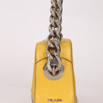 Prada Vitello Lemon Daino Grommet Chain Bag - FashioNica