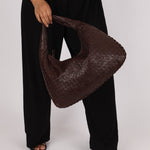 Rare Bottega Veneta Chocolate Embossed Small Intrecciato Hobo - FashioNica