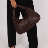 Rare Bottega Veneta Chocolate Embossed Small Intrecciato Hobo - FashioNica