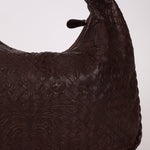 Rare Bottega Veneta Chocolate Embossed Small Intrecciato Hobo - FashioNica