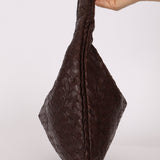 Rare Bottega Veneta Chocolate Embossed Small Intrecciato Hobo - FashioNica