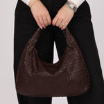 Rare Bottega Veneta Chocolate Embossed Small Intrecciato Hobo - FashioNica