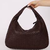 Rare Bottega Veneta Chocolate Embossed Small Intrecciato Hobo - FashioNica