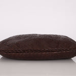 Rare Bottega Veneta Chocolate Embossed Small Intrecciato Hobo - FashioNica