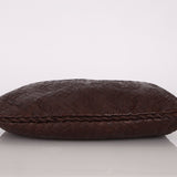 Rare Bottega Veneta Chocolate Embossed Small Intrecciato Hobo - FashioNica